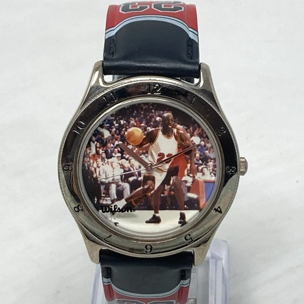 Vintage Wilson Michael Jordan Watch Men 39mm Silver Tone #23 New Battery